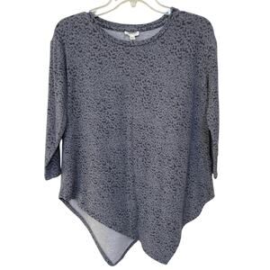 Soft JOIE Gray Leopard Print Cozy Athleisure Sweatshirt Top Loungewear Terry